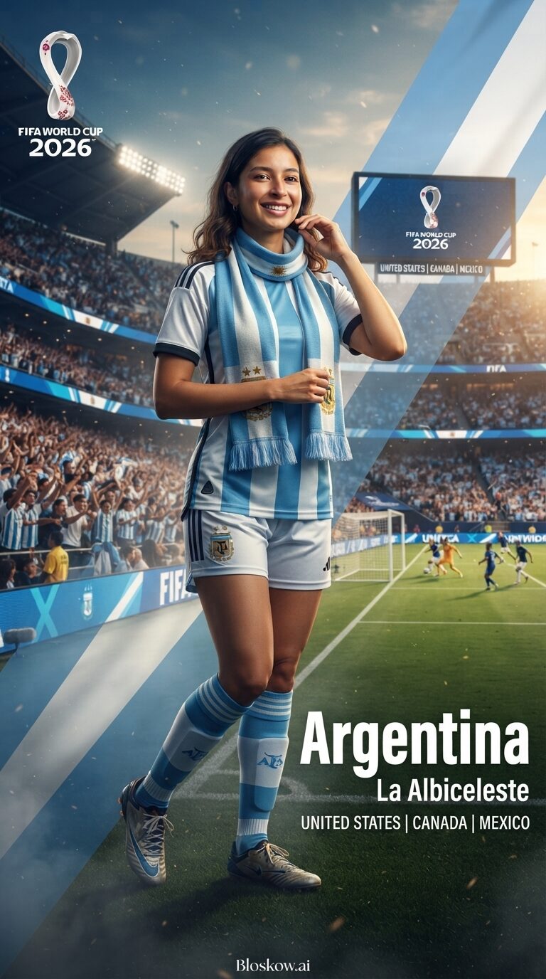 World Cup style sports poster portrait