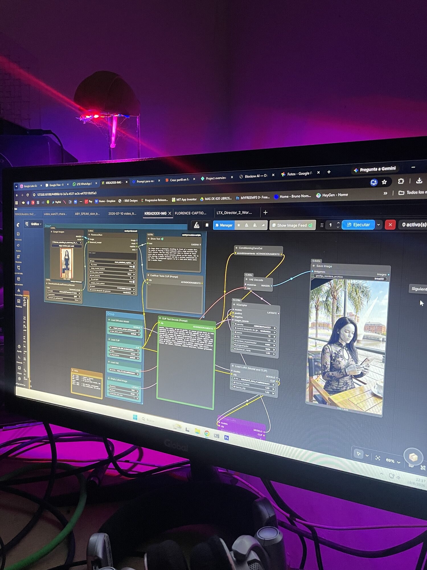 Workflow de ComfyUI generando al personaje Sami